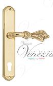 Дверная ручка Venezia на планке PL02 мод. Florence (полир. латунь) под цилиндр