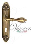 Дверная ручка Venezia на планке PL90 мод. Anafesto (мат. бронза) под цилиндр
